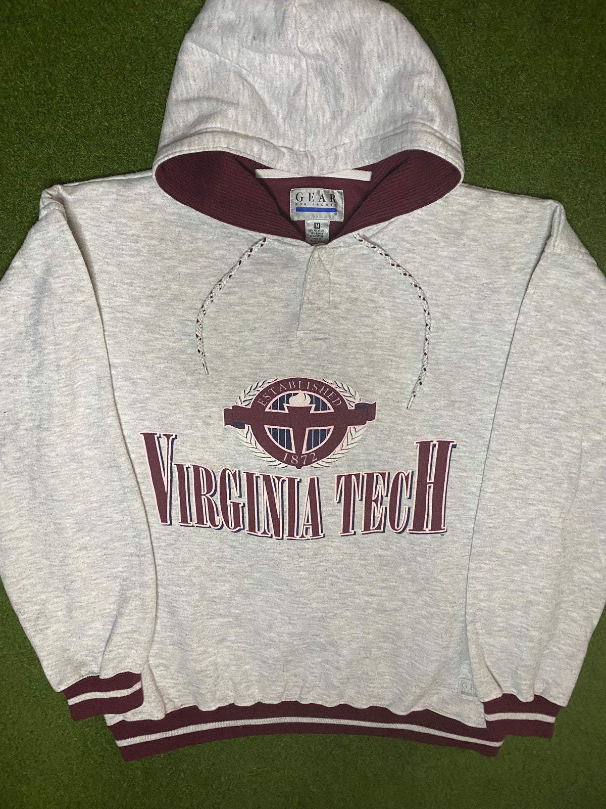 90s Virginia Tech Hokies - Vintage College Hoodie (Medium) - Gametime Vintage