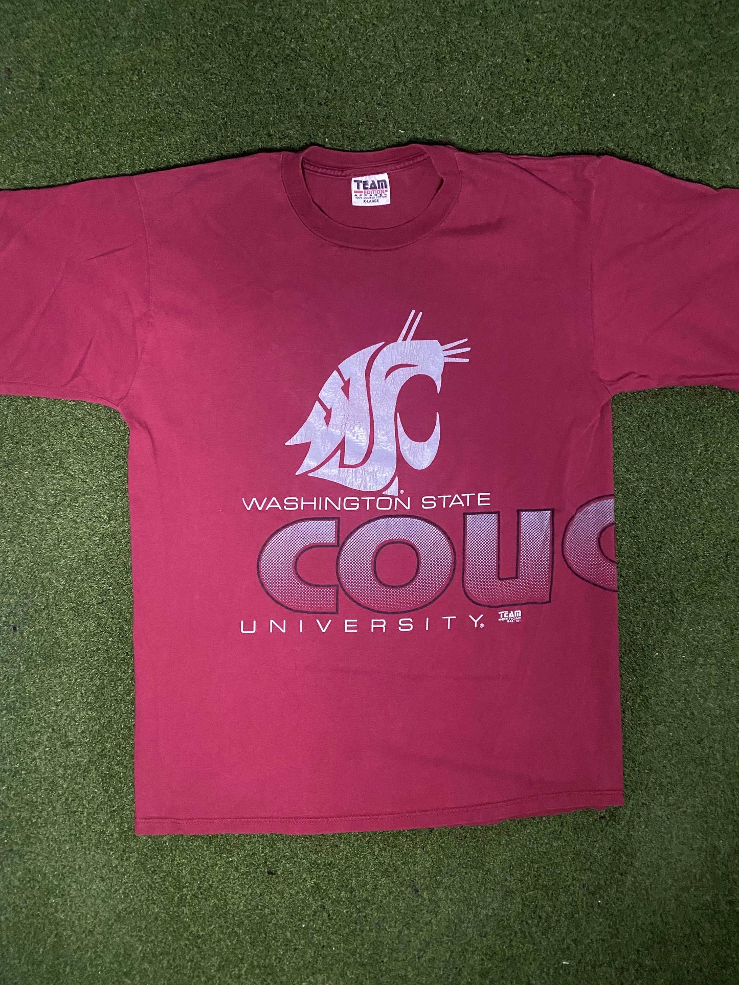 90s Washington State Cougars - Vintage University Tee Shirt (XL) - Gametime Vintage