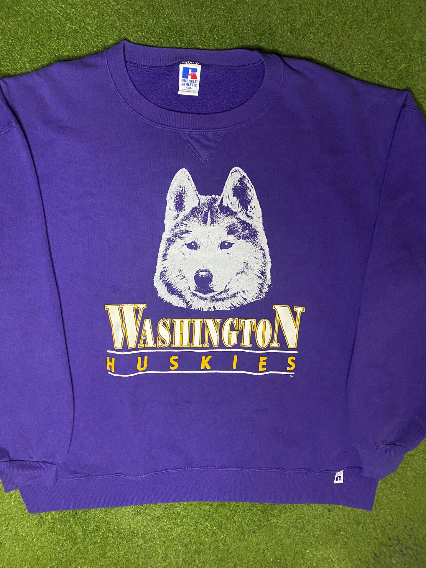 90s Washington Huskies - Vintage College Sweatshirt (2XL) - Gametime Vintage