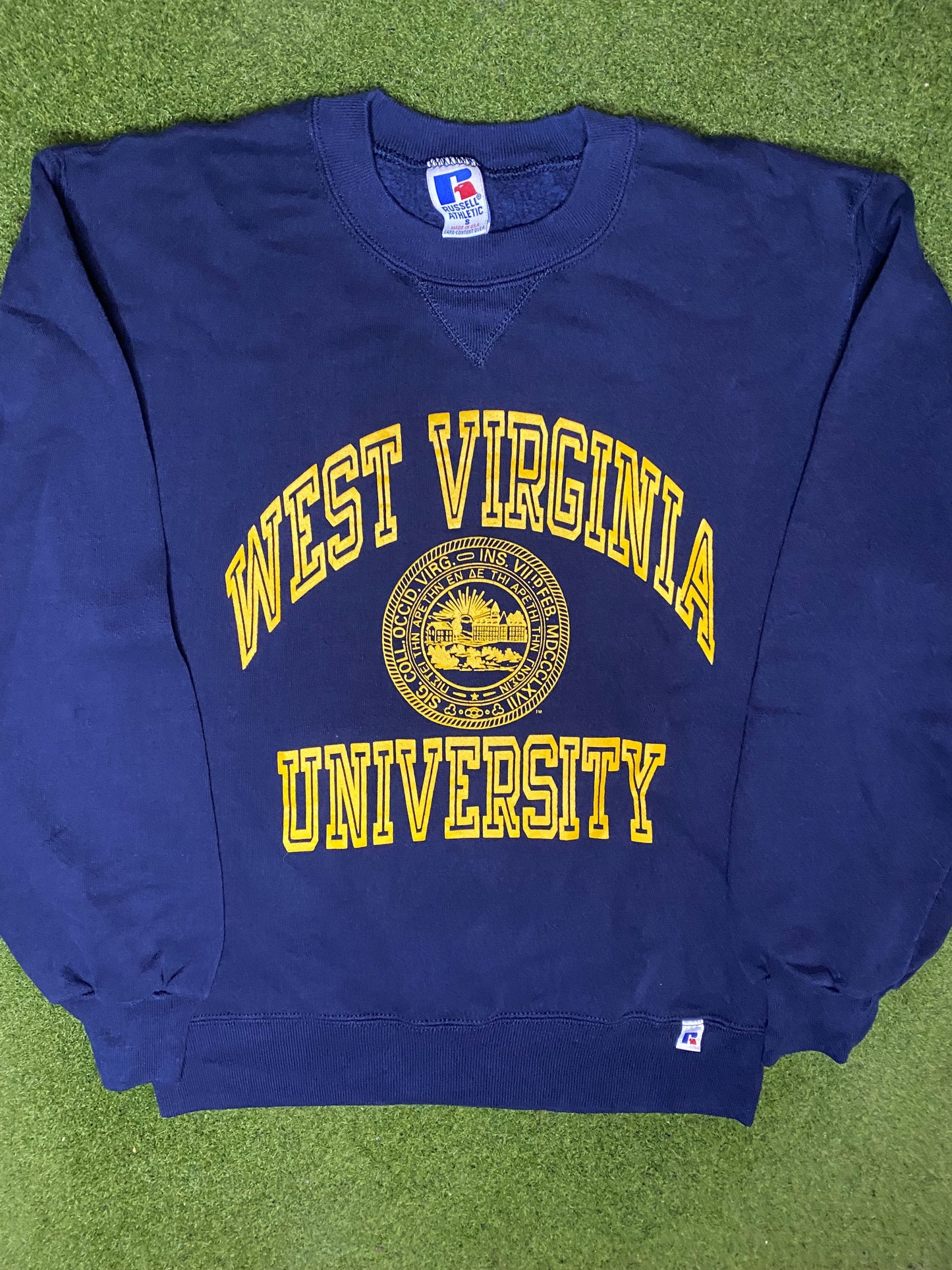 90s West Virginia Mountaineers - Vintage University Sweatshirt (Small) - Gametime Vintage