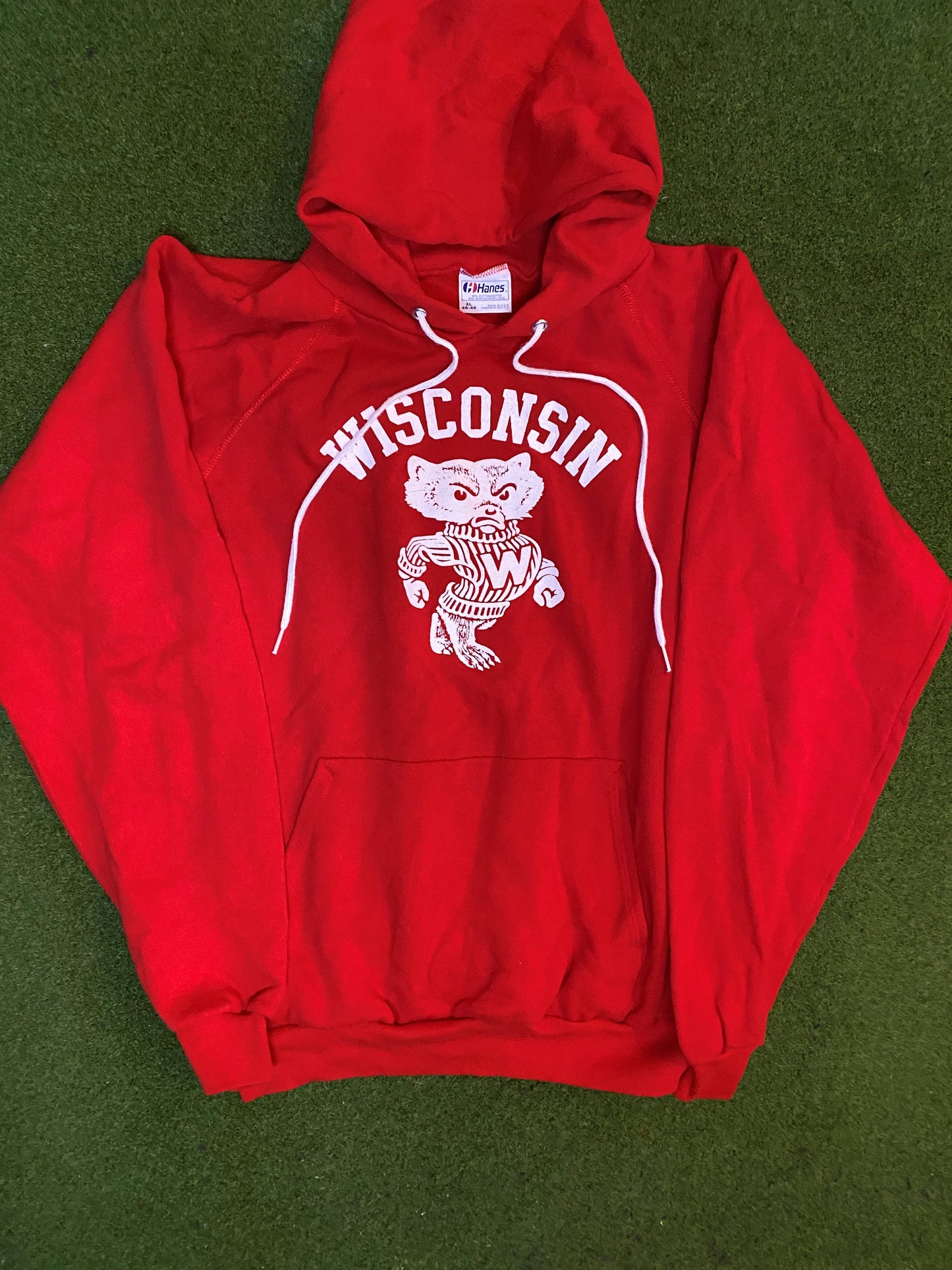 90s Wisconsin Badgers - Vintage College Hoodie (XL) - Gametime Vintage