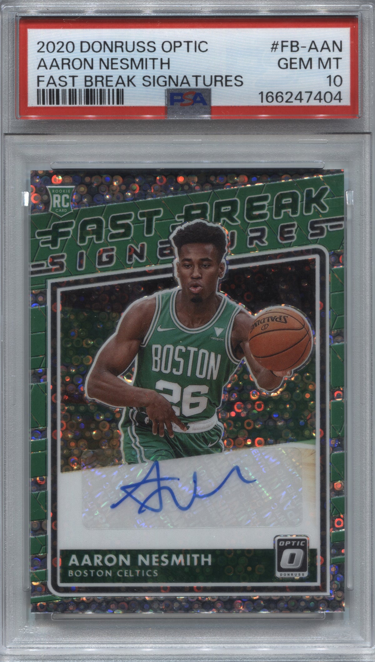 2020-21 Donruss Optic Aaron Nesmith Fast Break Signatures Rookie Auto PSA 10