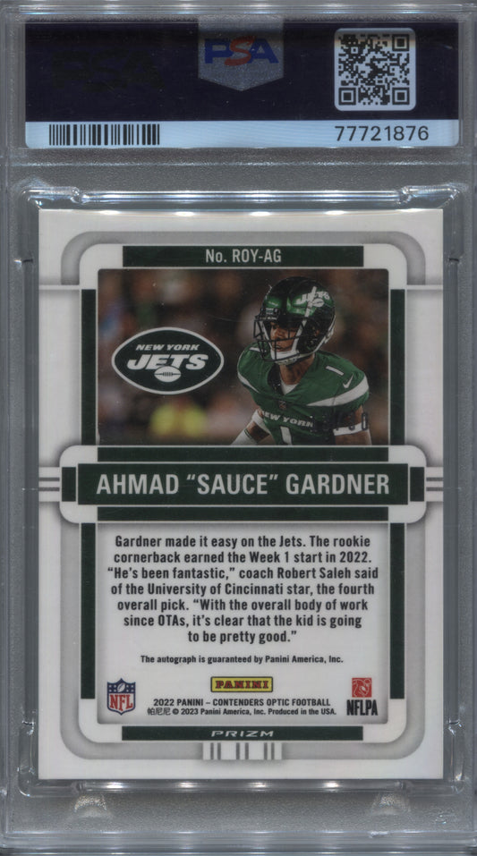 2022 Contenders Optic Sauce Gardner ROY Green Pulsar Rookie Auto /30 PSA 10