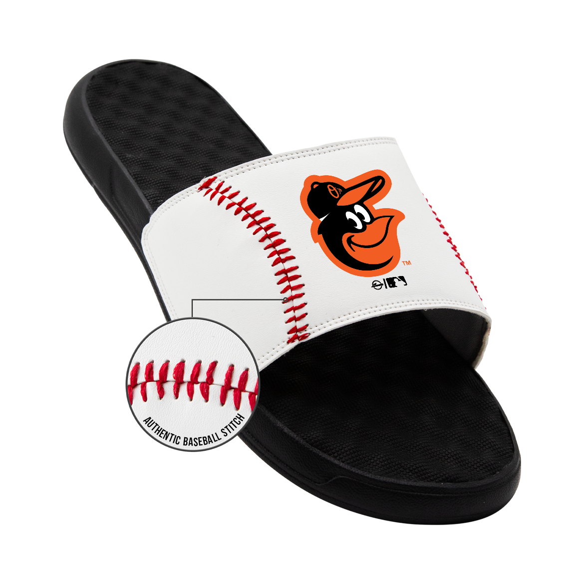 Baltimore Orioles Baseball Stitch Slide Sandals