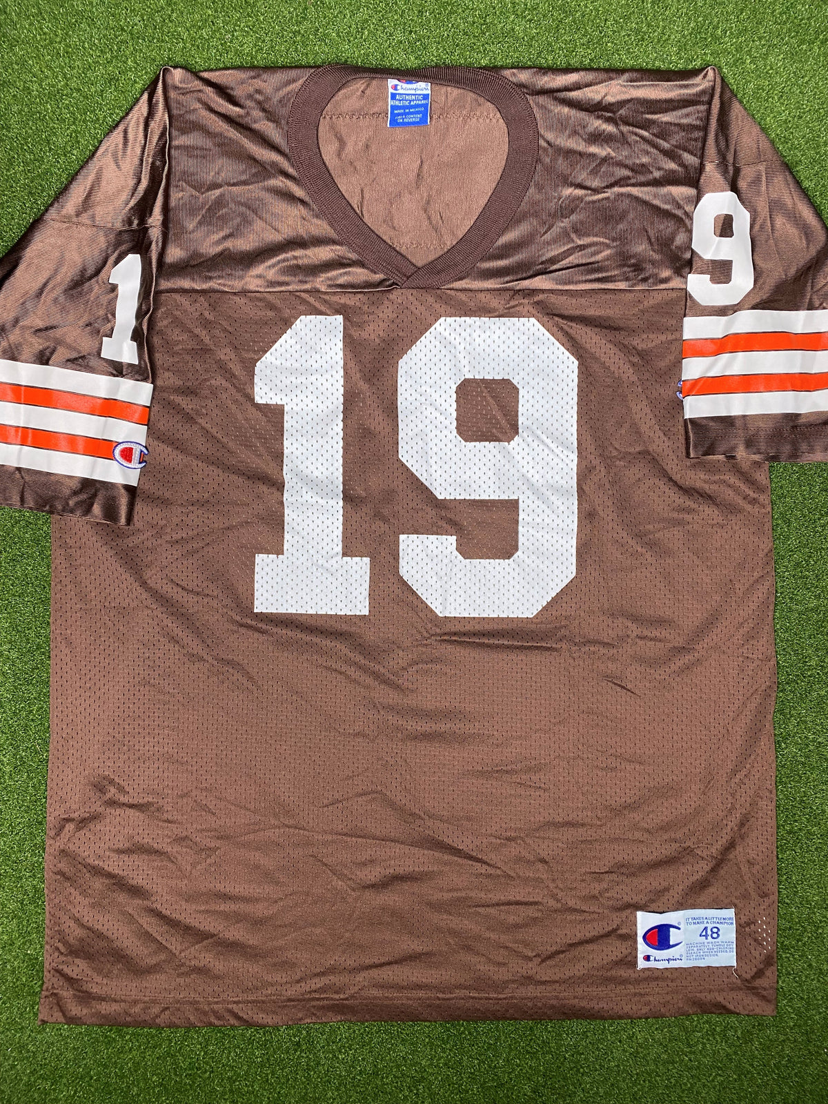 1985-1992 克利夫兰布朗队 - 伯尼·科萨尔 #19 - 复古NFL球衣 (48)