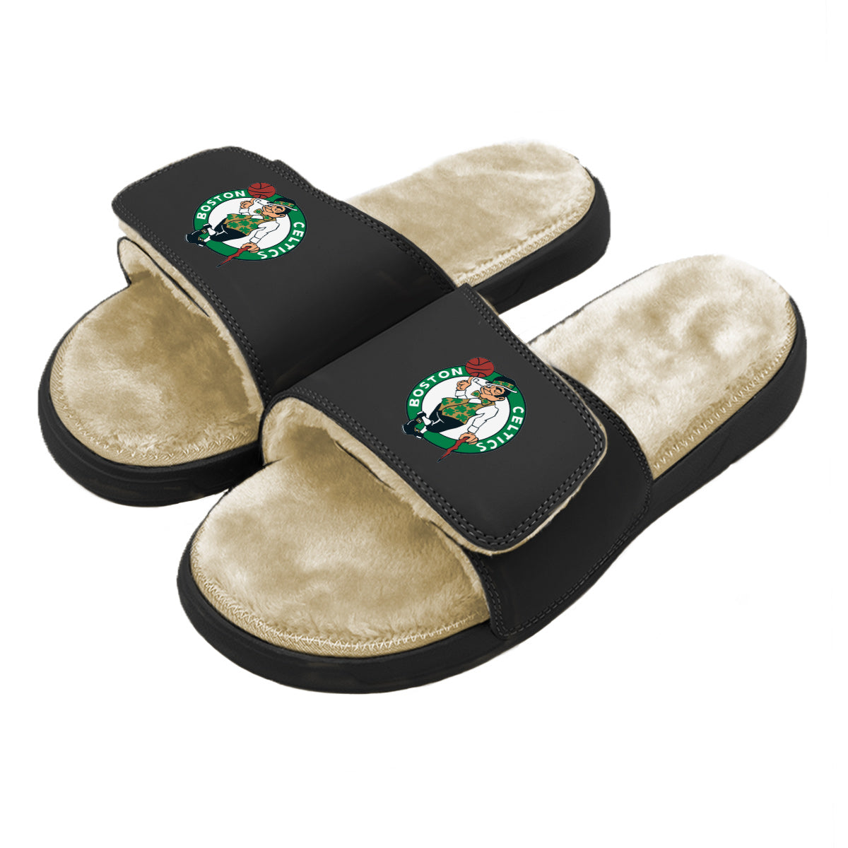 Boston Celtics Primary Fur Slides