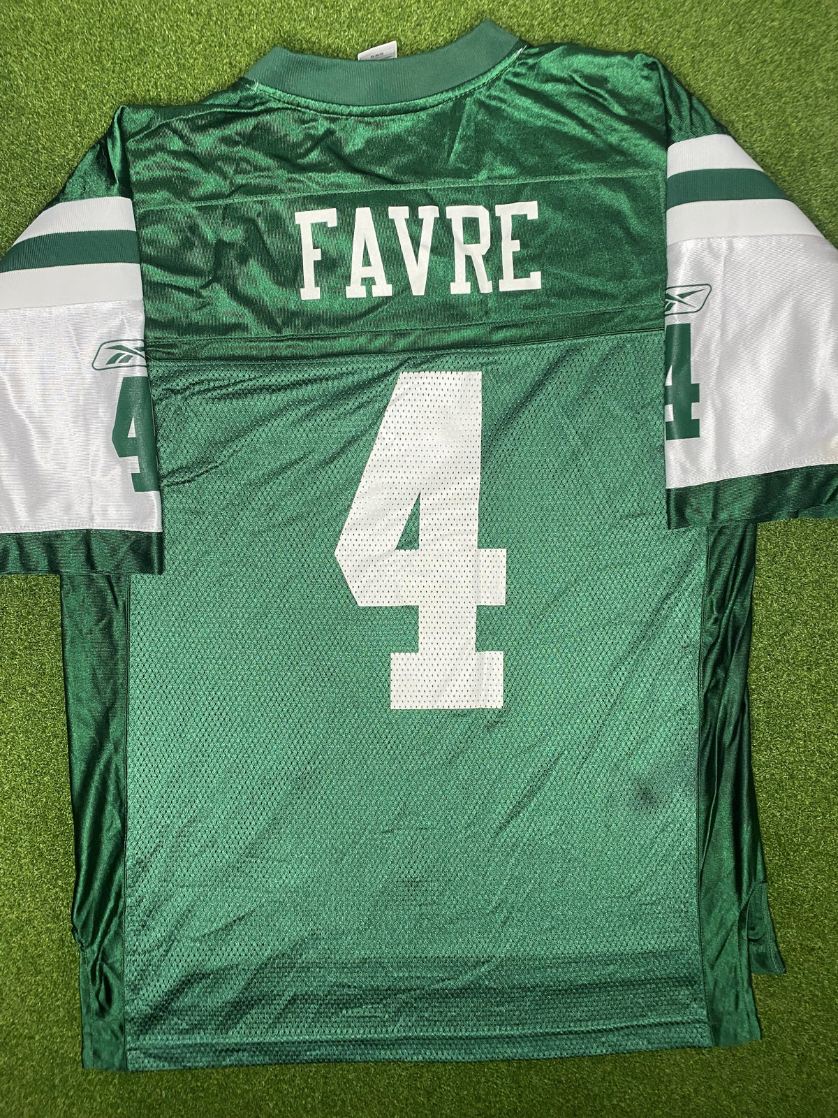 2008年纽约喷气机队 - 布雷特·法弗 #4 - 复古款NFL球衣(中码)