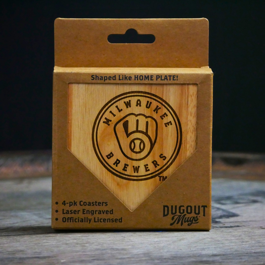 Milwaukee Brewers Dugout Mug® Wood Coaster