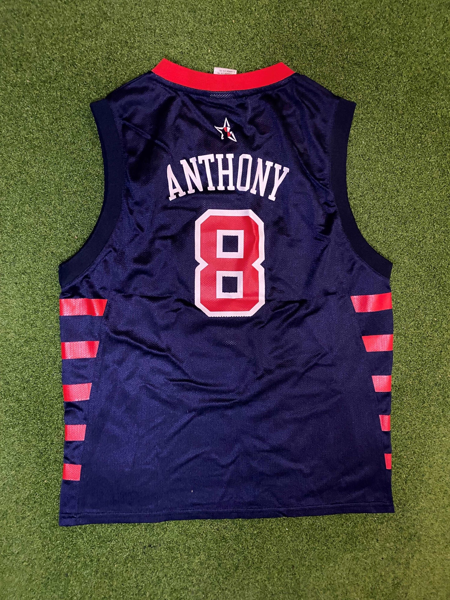 2004 Team USA - Carmelo Anthony #8 - Reebok - Vintage USA Basketball Jersey (Youth Large) - Gametime Vintage