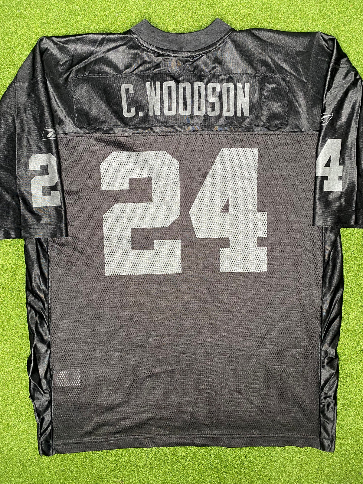 2002-2005 奥克兰突袭者队 - 查尔斯·伍德森 #24 - 复古 NFL 球衣 (XL)