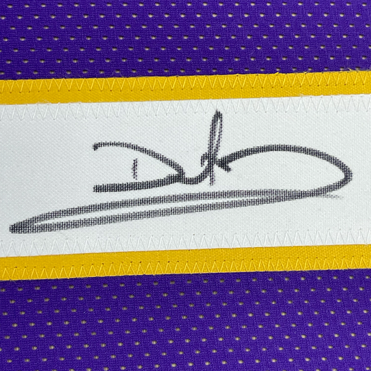 Framed Autographed/Signed Daunte Culpepper 35x39 Minnesota Purple Football Jersey JSA COA