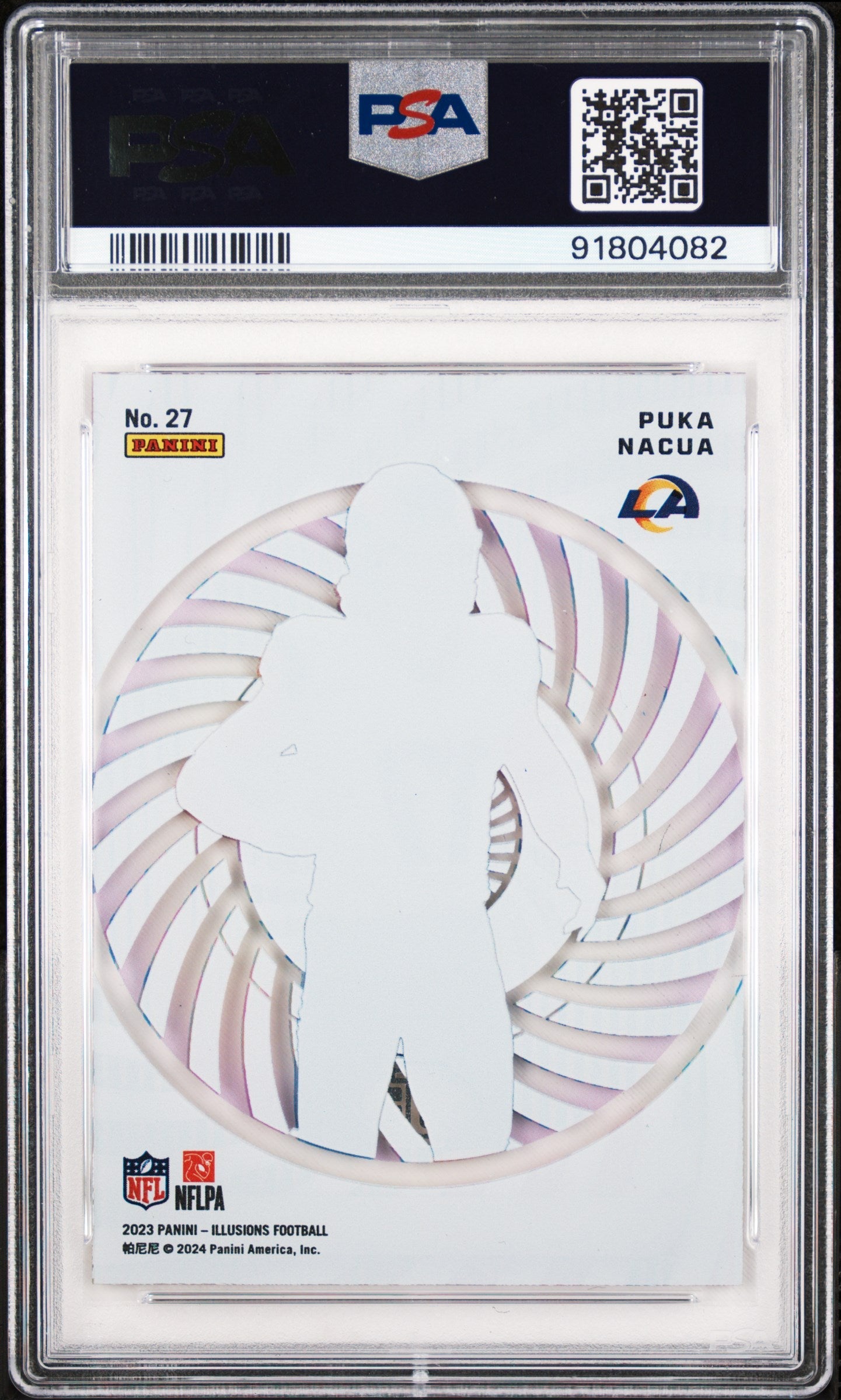 Graded 2023 Panini Illusions Puka Nacua #27 Mystique Rookie RC Football Card PSA 10 Gem Mint