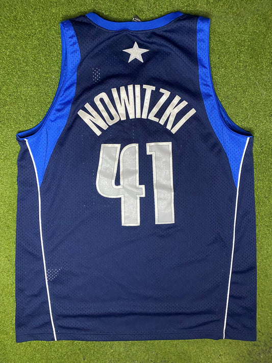 2017-2019 Dallas Mavericks - Dirk Nowitzki #41 - Stitched - Vintage NBA Jersey (XL) - Gametime Vintage