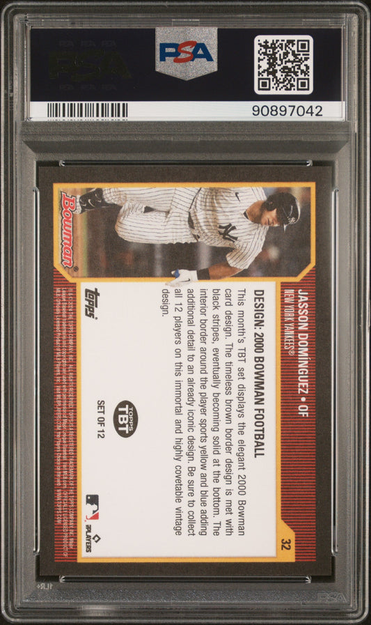 Graded 2024 Topps Jasson Dominguez #32 Throwback Thursday Rookie RC Baseball Card PSA 10 Gem Mint