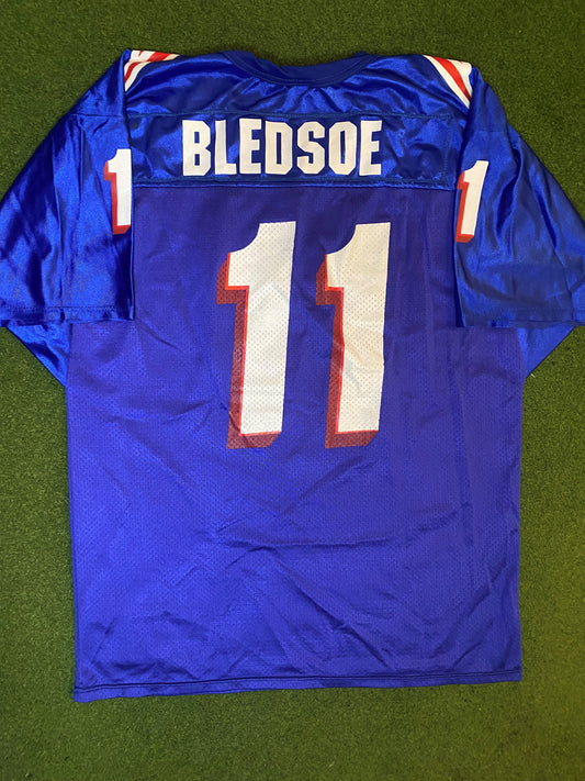 90s New England Patriots - Drew Bledsoe #11 - Wilson - Vintage NFL Jersey (XL) - Gametime Vintage