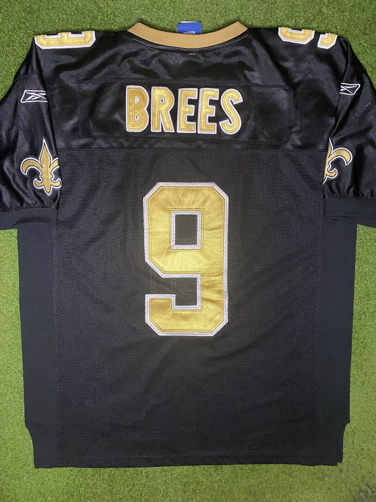 2010 New Orleans Saints - Drew Brees #9 - Super Bowl XLIV On Field Stitched - Vintage NFL Jersey (50) - Gametime Vintage