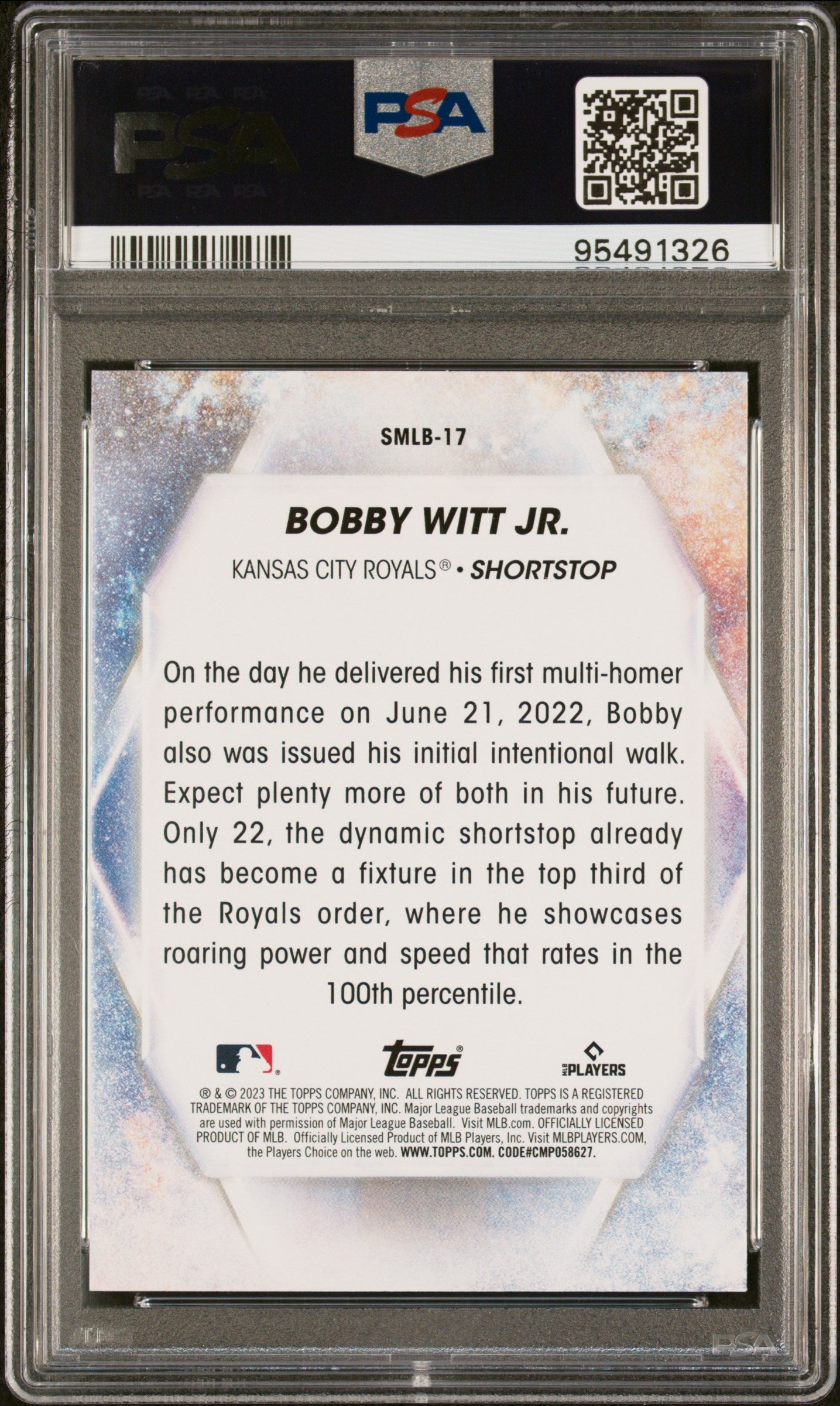 Graded 2023 Topps Bobby Witt Jr. #SMLB17 Stars of MLB Baseball Card PSA 10 Gem Mint