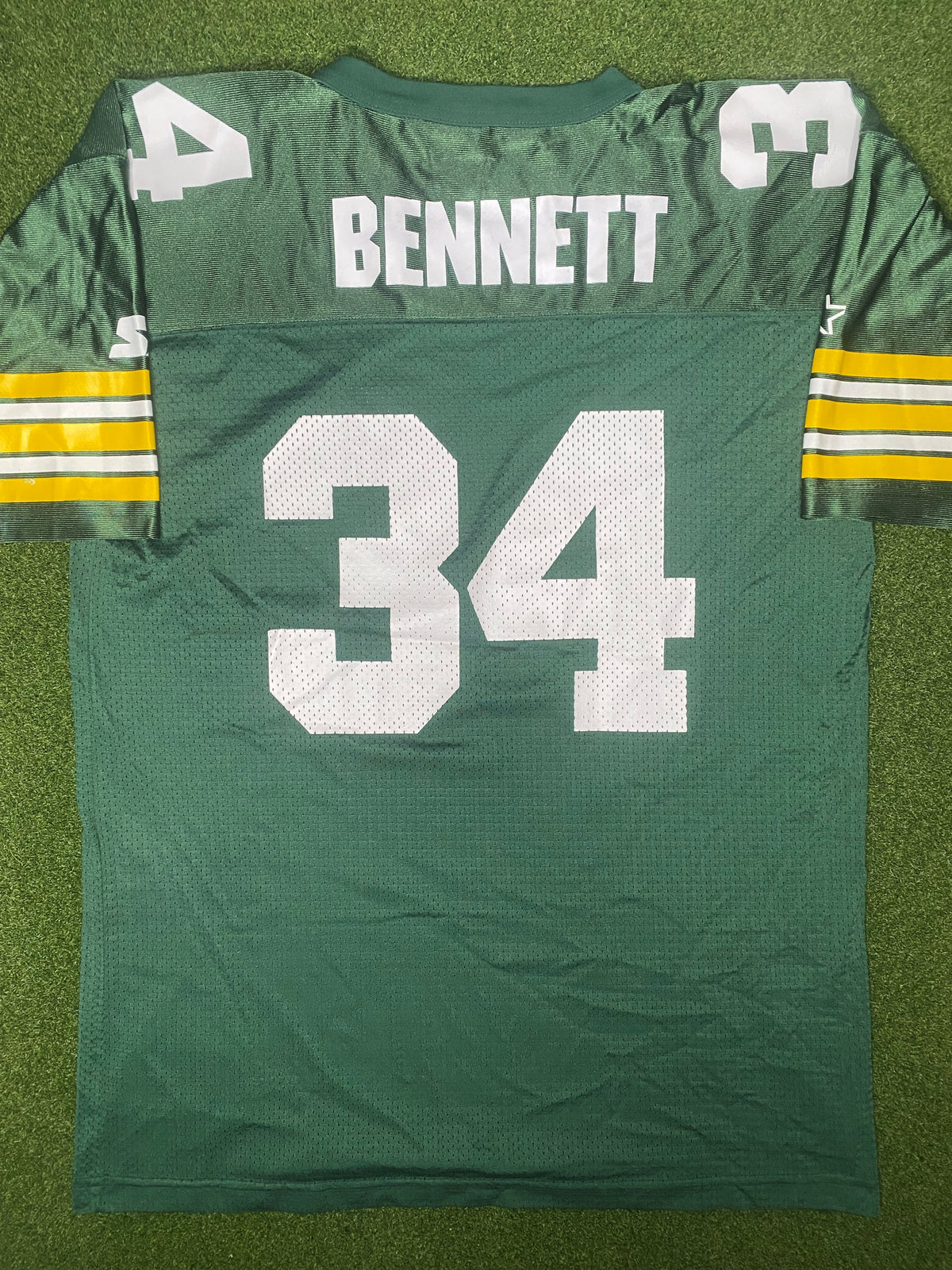 1992-1996 绿湾包装工队 - 埃德加·贝内特 #34 - 复古 NFL 球衣 (大号)