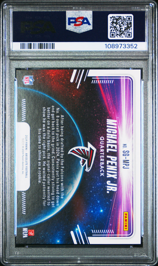 Graded 2024 Panini Absolute Michael Penix Jr #SGMPJ Star Gazing Rookie RC Football Card PSA 10 Gem Mint