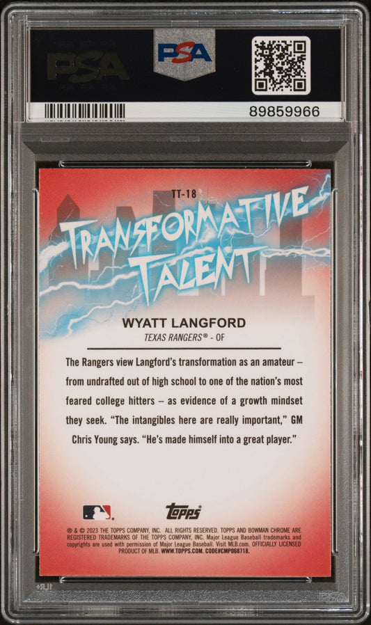 Graded 2023 Topps Bowman Draft Wyatt Langford #TT18 Transformative Talent Rookie RC Baseball Card PSA 7 Near Mint