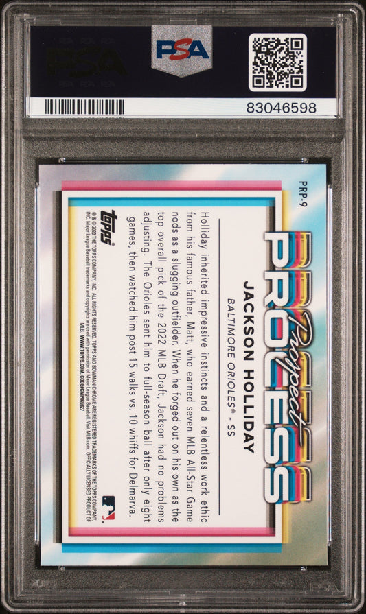 Graded 2023 Topps Bowman Chrome Jackson Holliday #PRP9 Prospect Process Rookie RC Baseball Card PSA 10 Gem Mint