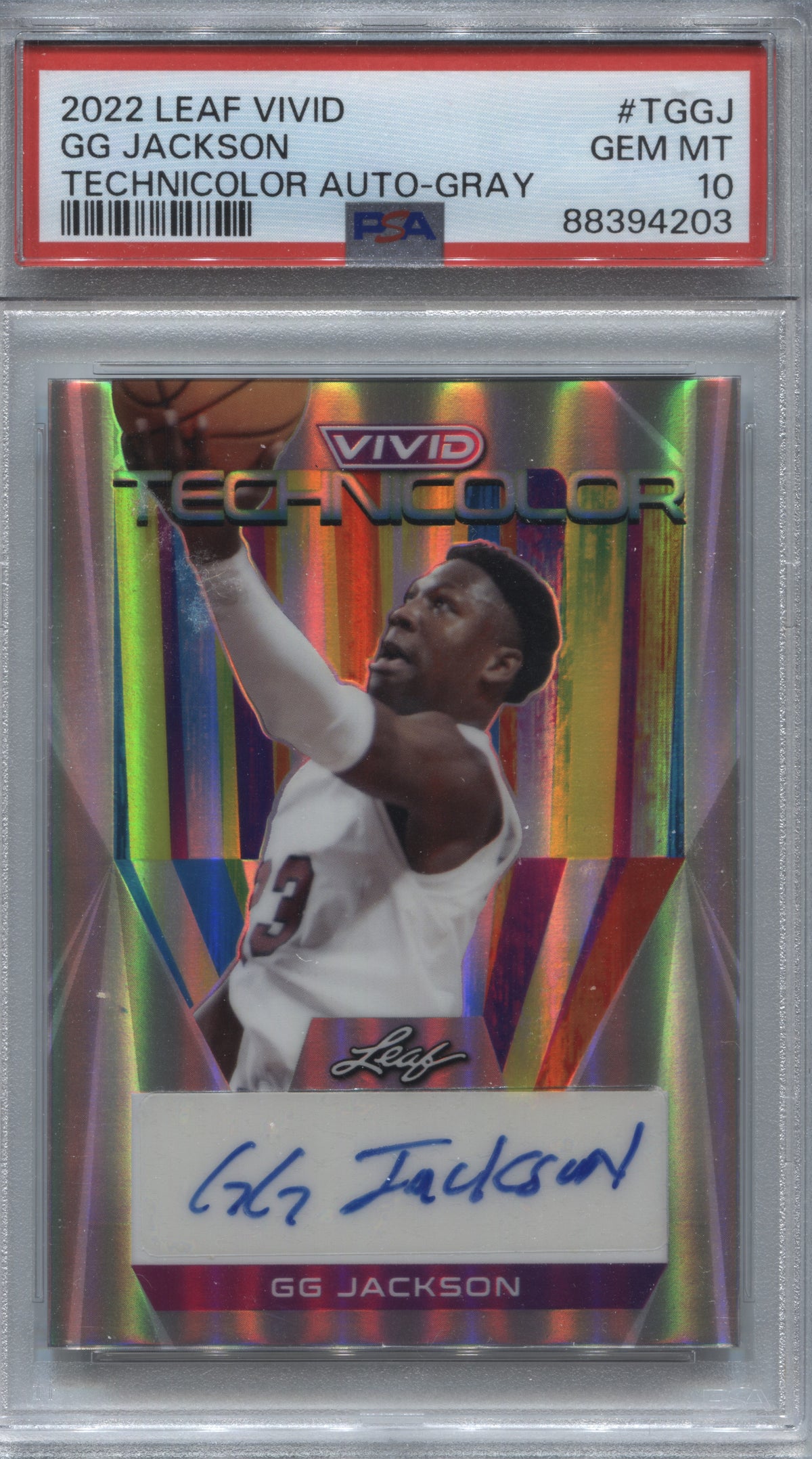 2022 Leaf Vivid GG Jackson Technicolor Gray Auto /40 #T-GGJ PSA 10