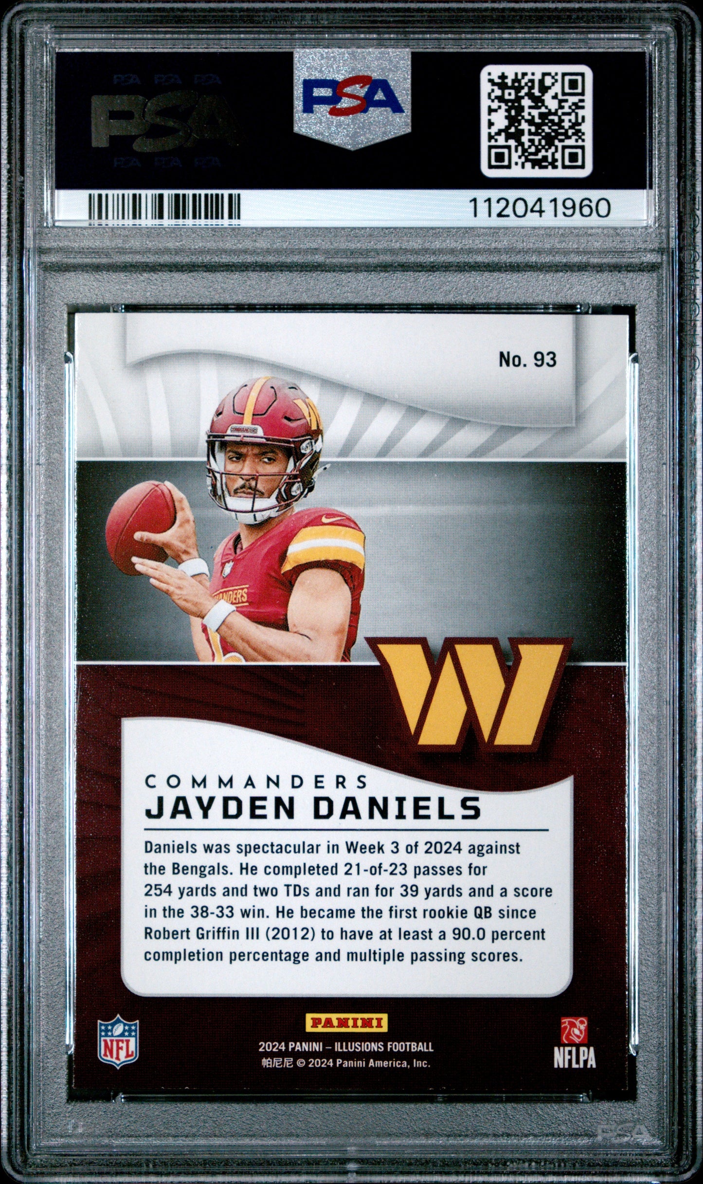 Graded 2024 Panini Illusions Jayden Daniels #93 Retail Rookie RC Football Card PSA 10 Gem Mint