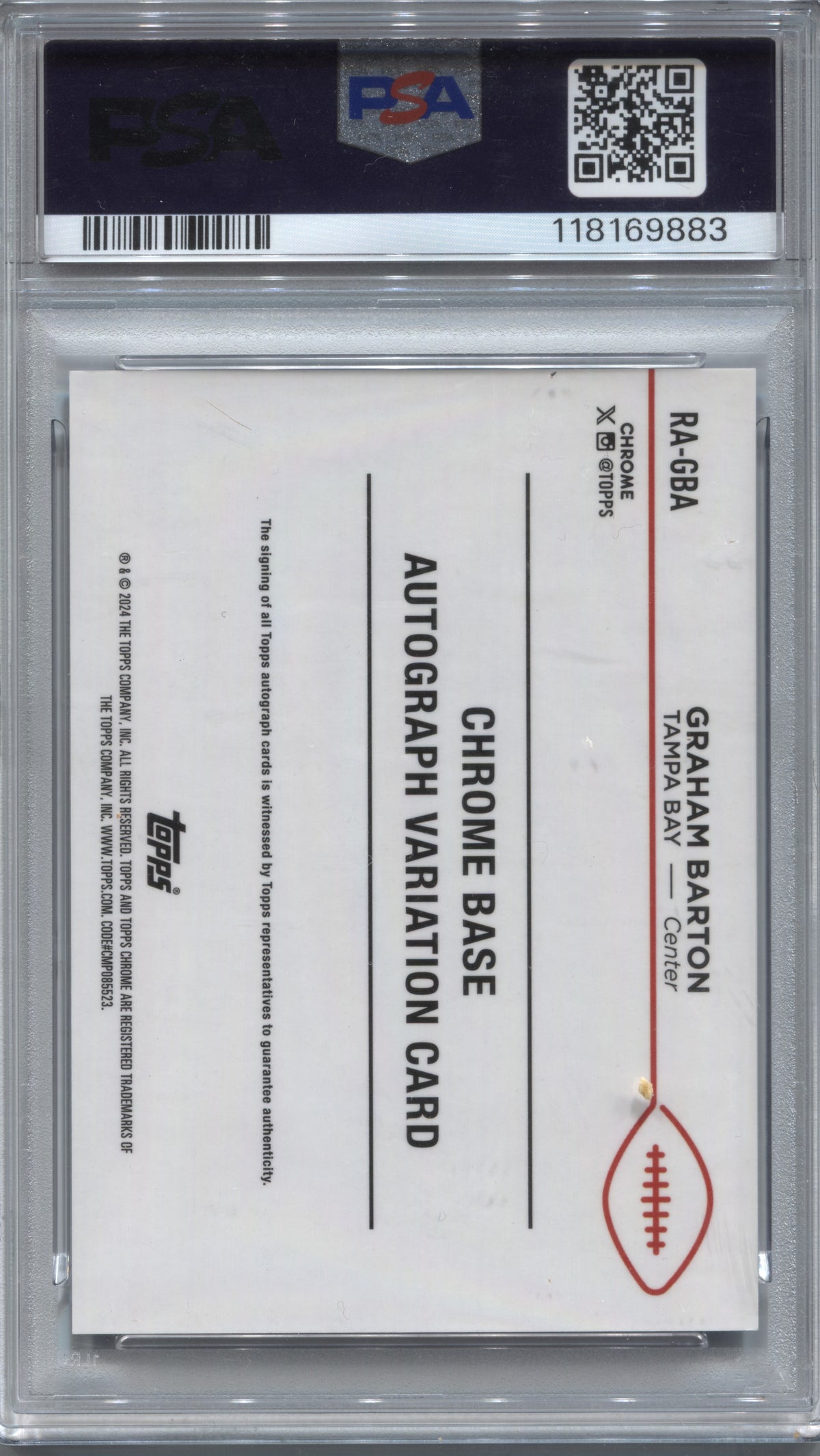2024 Topps Chrome Graham Barton Blue Refractor Rookie Auto /150 PSA 10 #RA-GBA