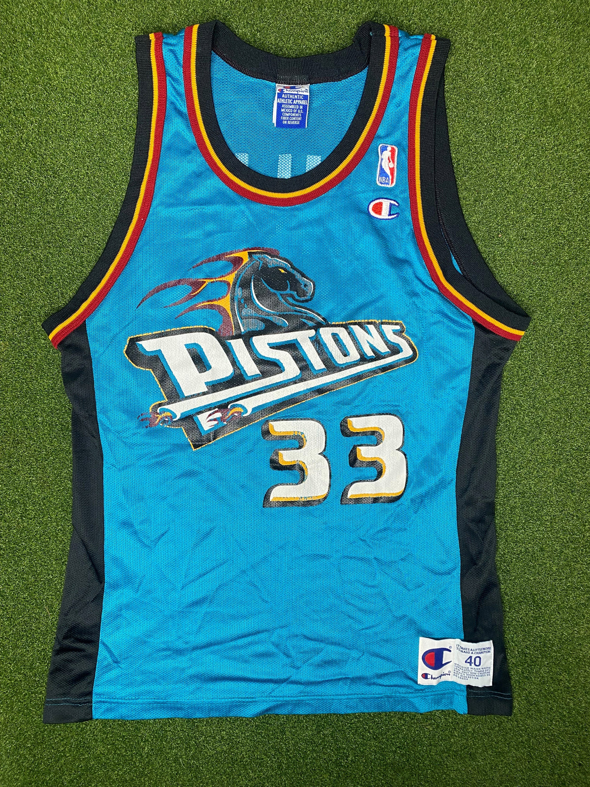 1994-2000 底特律活塞队 - 格兰特·希尔 #33 - 复古 NBA 球衣 (40)