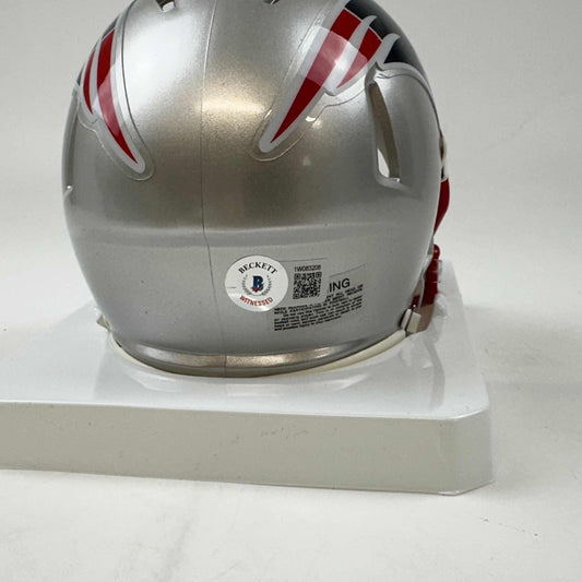 Autographed/Signed Matthew Slater New England Patriots Mini Football Helmet Beckett BAS COA