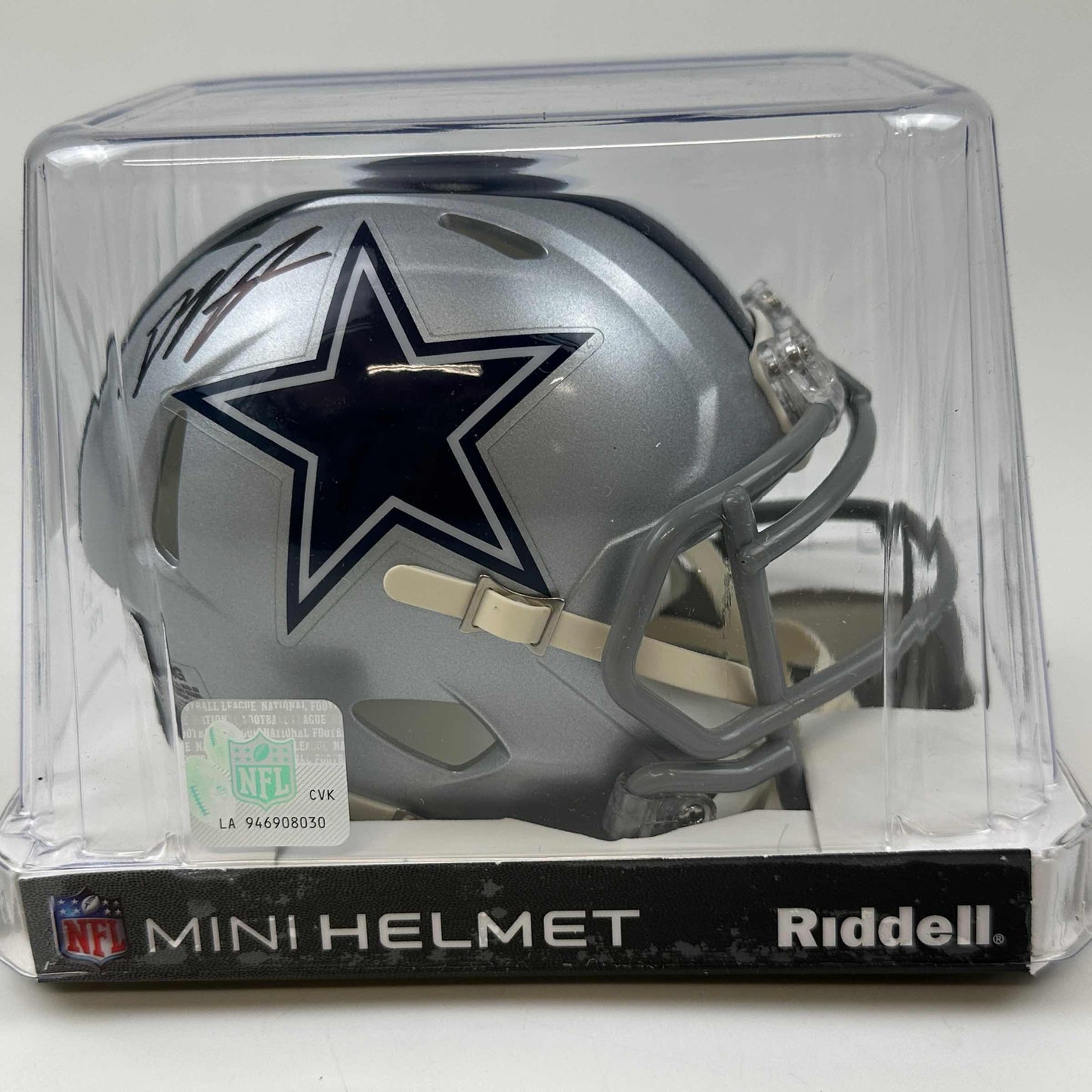 Autographed/Signed Deuce Vaughn Dallas Cowboys Mini Football Helmet Beckett BAS COA