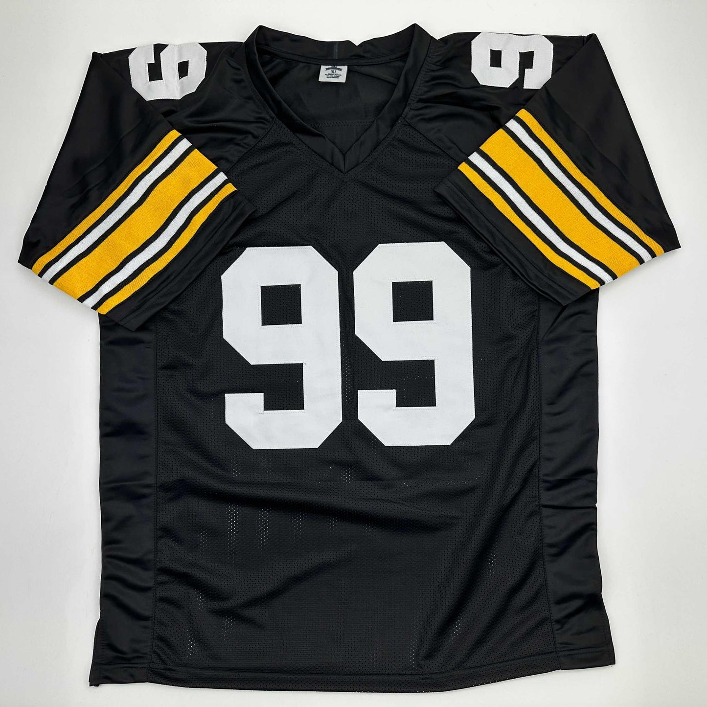 Autographed/Signed Levon Kirkland Pittsburgh Black Football Jersey Beckett BAS COA