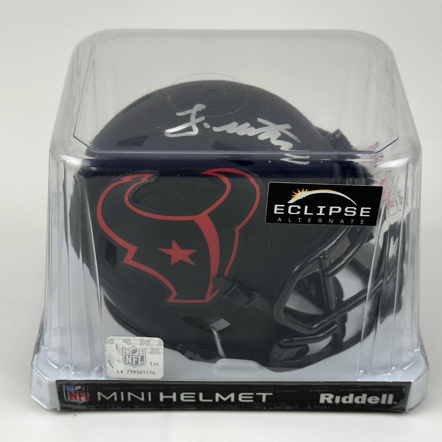 Autographed/Signed John Metchie III Houston Texans Eclipse Mini Football Helmet JSA COA