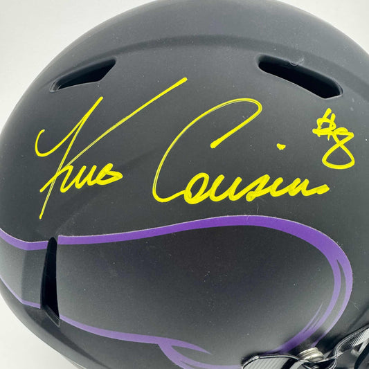 Autographed/Signed Kirk Cousins Minnesota Vikings Eclipse Full Size FS F/S Replica Football Helmet Beckett BAS COA