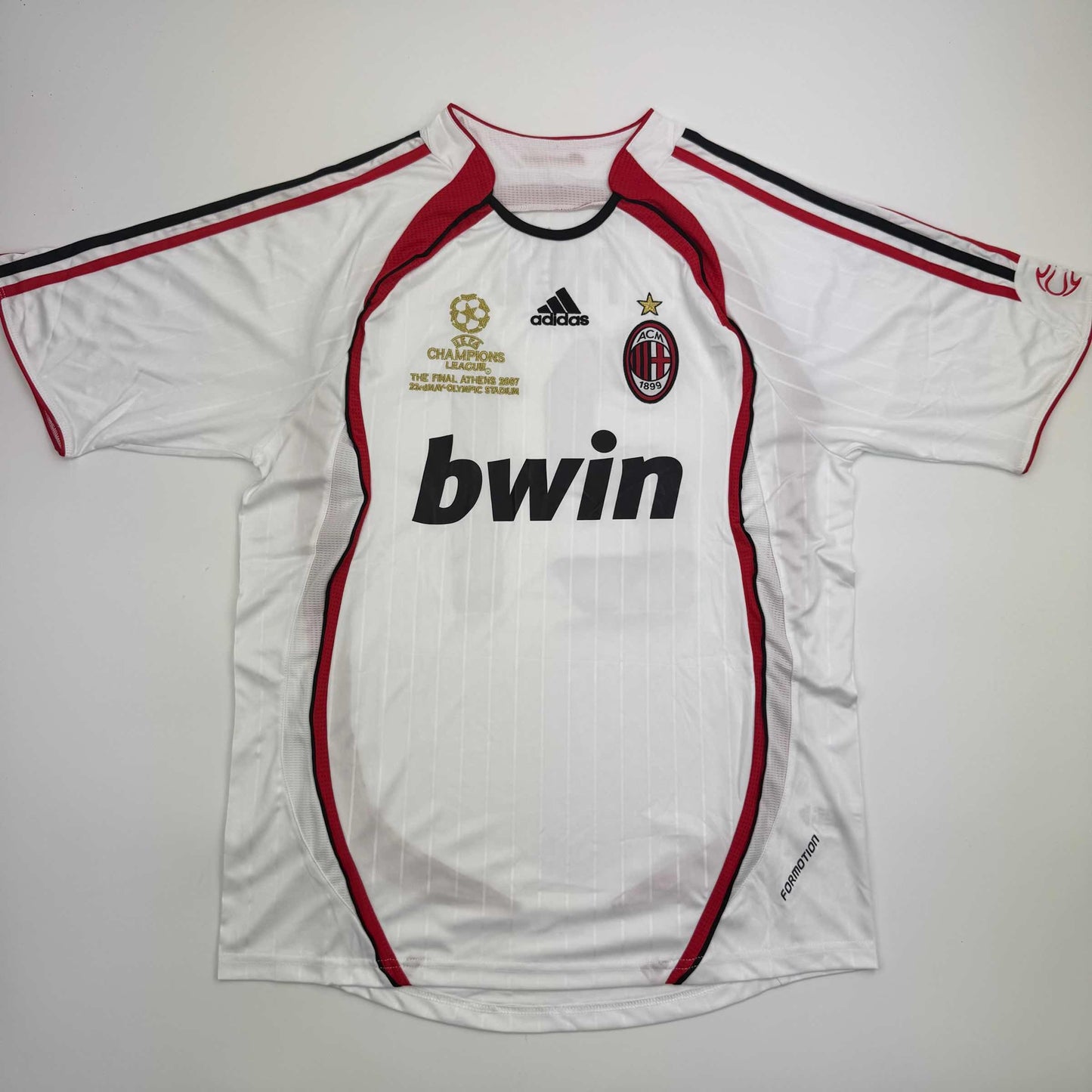 Autographed/Signed Andrea Pirlo AC Milan White Soccer Futbol Jersey Beckett BAS COA