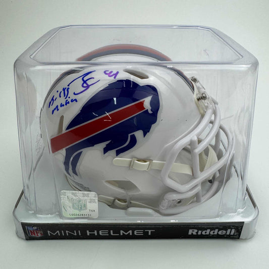 Autographed/Signed James Cook "Bills Mafia" Buffalo Bills Mini Football Helmet JSA COA