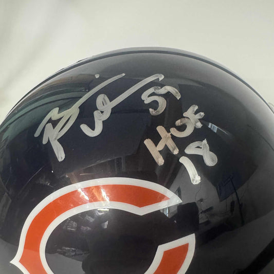 Autographed/Signed Brian Urlacher HOF 18 Chicago Bears Full Size FS F/S Replica Football Helmet Beckett BAS COA