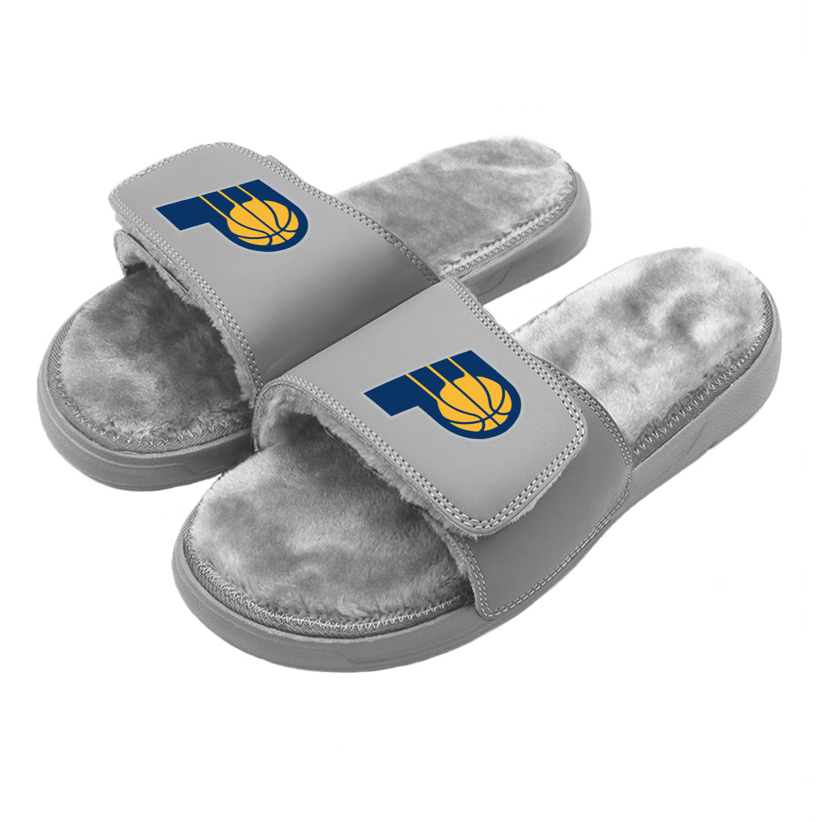 Indiana Pacers Primary Grey Fur Slides