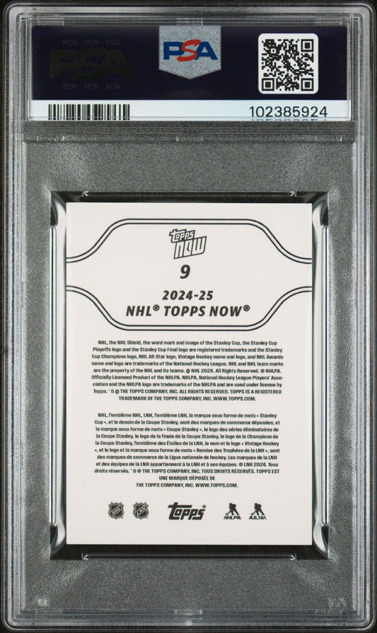 Graded 2024 Topps Now NHL Matvei Michkov #9 Stickers Rookie RC Hockey Card PSA 10 Gem Mint