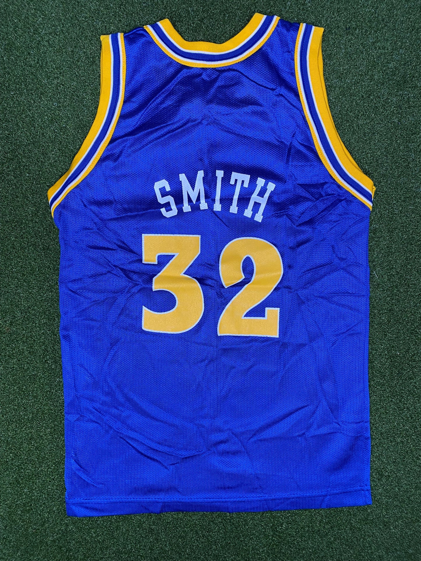 1995-1998 金州勇士队 – 乔·史密斯 #32 – 复古NBA球衣(青少年中号)