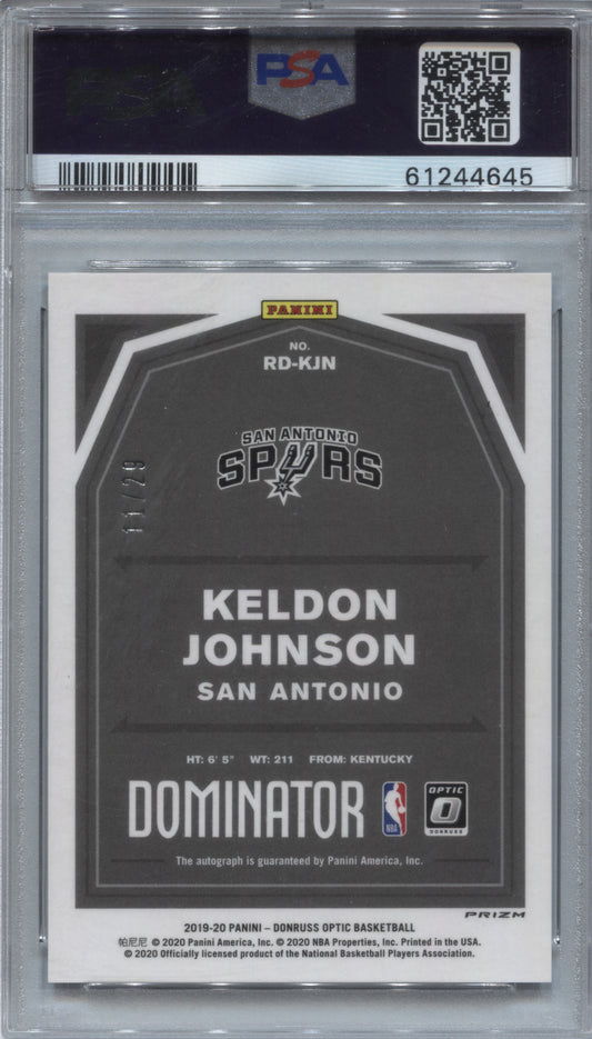 2019-20 Donruss Optic Keldon Johnson Purple Stars Rookie Auto /29 #RD-KJN PSA 10