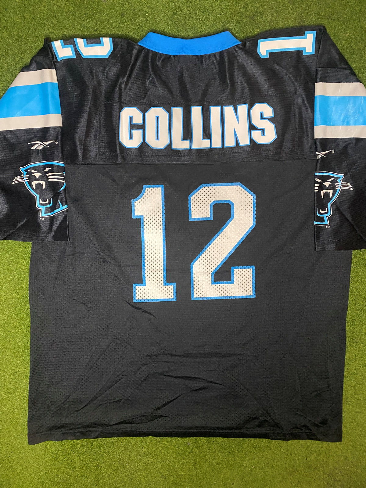 1995-1997 Carolina Panthers - Kerry Collins #12 - Vintage NFL Jersey (XL) - Gametime Vintage
