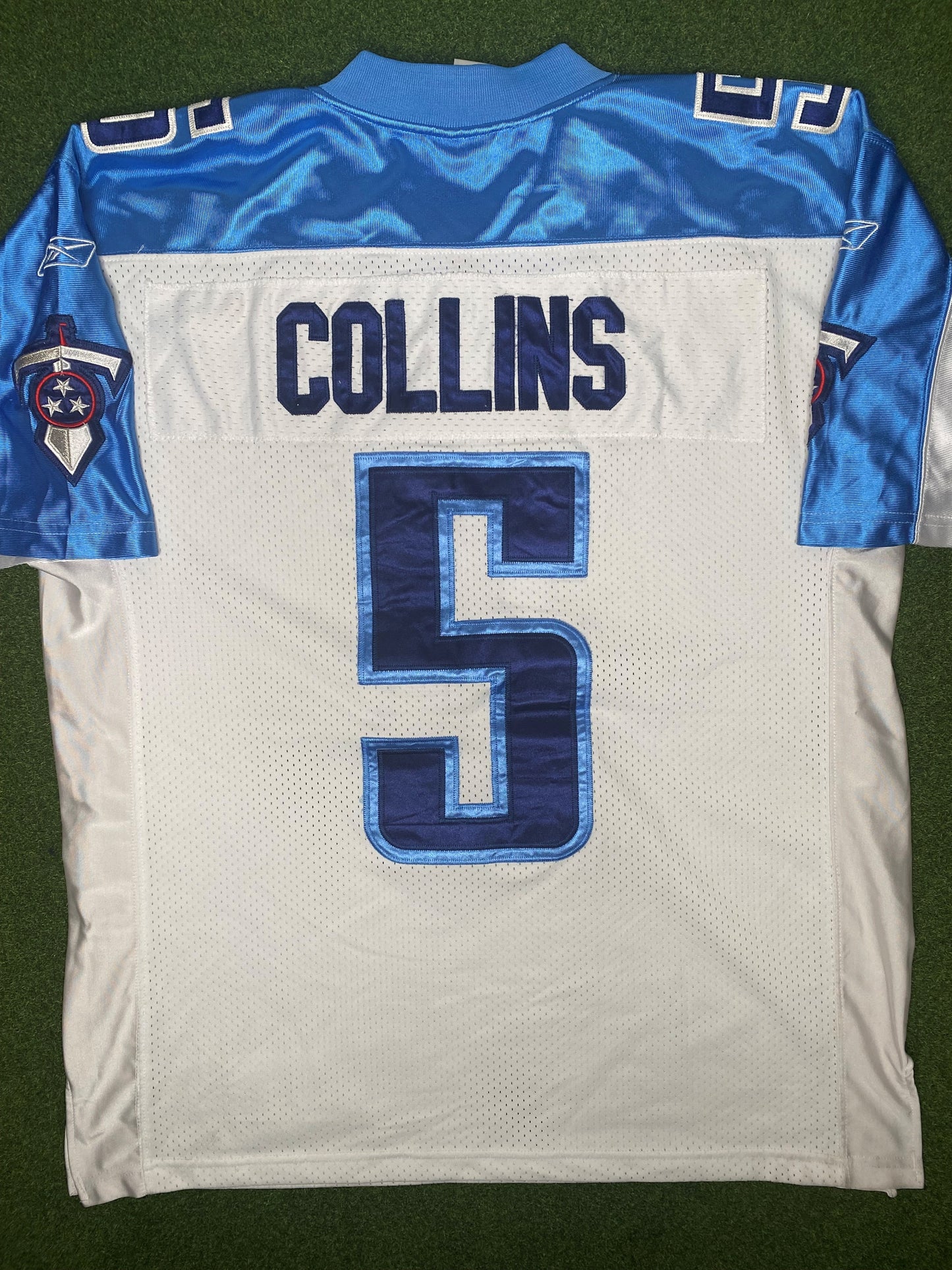 2006-2010 赛季田纳西泰坦队 - 凯利·柯林斯 #5 - 官方刺绣 - 复古 NFL 球衣 (48)