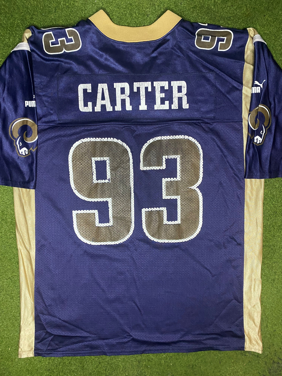 1995-2000 St. Louis Rams - Kevin Carter #93 - Vintage NFL Jersey (Large) - Gametime Vintage