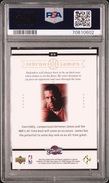 Graded 2003 Upper Deck LeBron James #25 Box Set Rookie RC Basketball Card PSA 10 Gem Mint