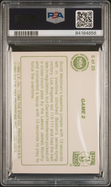 Graded 1984 Star Celtics Champs Magic Johnson #5 PSA 7 Near Mint