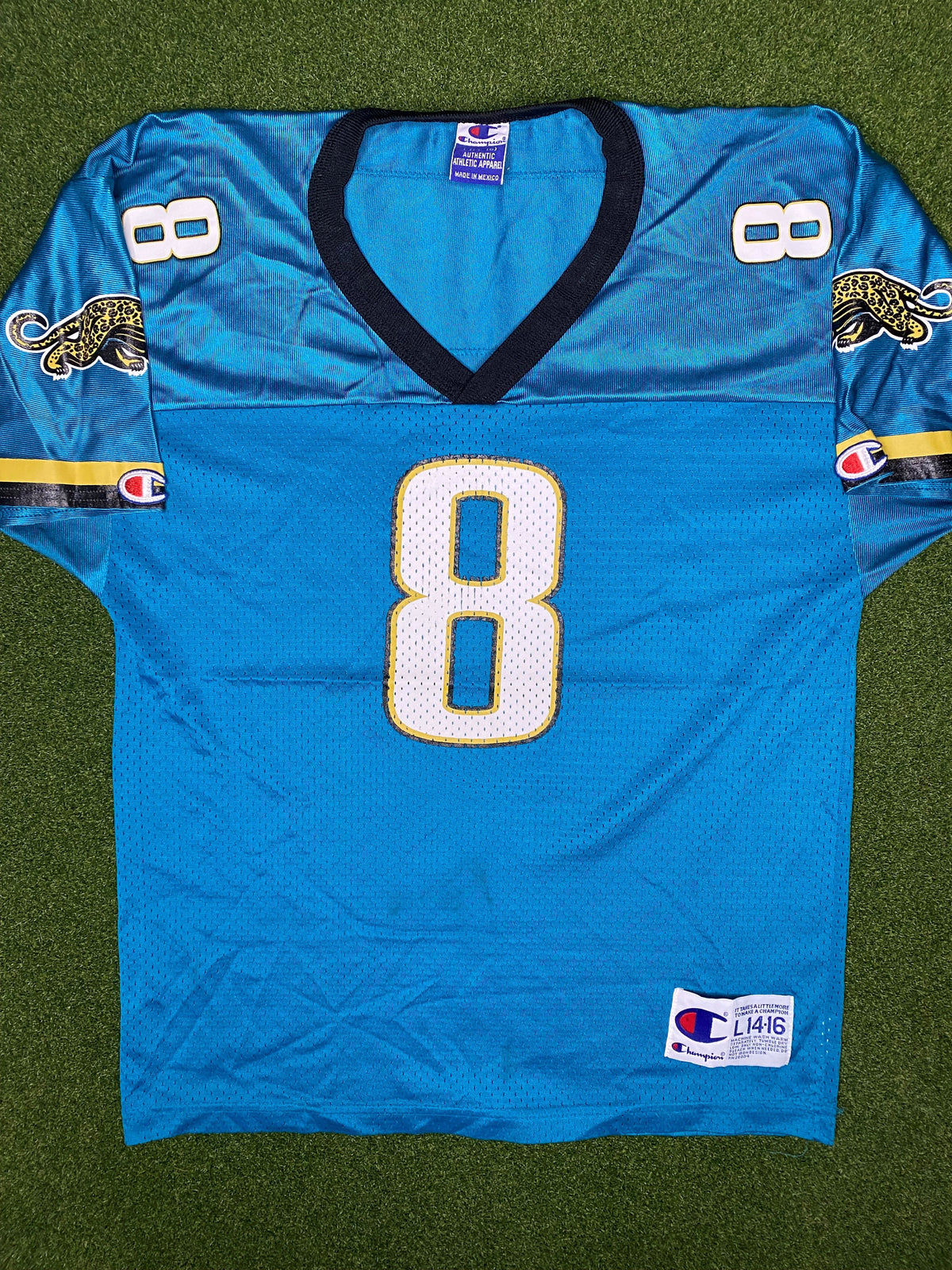 1995-2001 杰克逊维尔美洲虎队 - 马克·布鲁内尔 #8 - 复古NFL球衣(青少年大码)