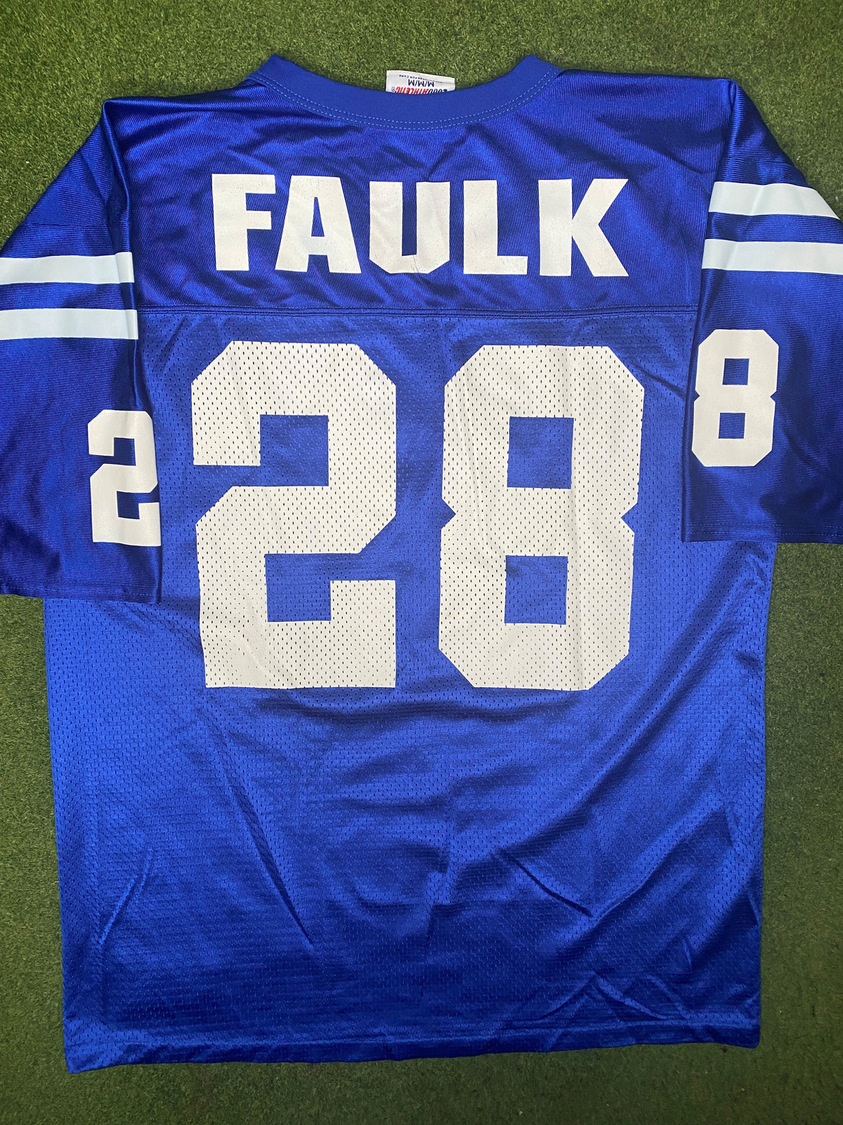 1994-1998 印第安纳波利斯小马队 - 马歇尔·福克 #28 - Logo Athletic - 复古NFL球衣(中码)