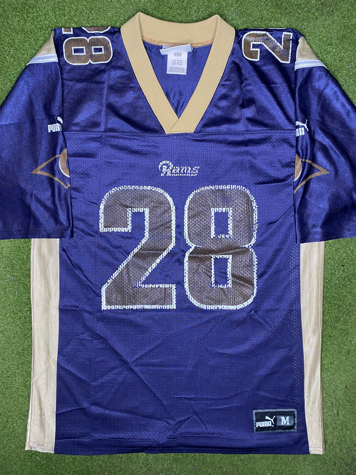 1999-2001 圣路易斯公羊队 - 马歇尔·福克 #28 - 复古 NFL 球衣 (中号)
