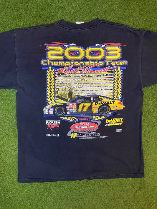 2003 Matt Kenseth - Winston Cup Champion - Double Sided - Vintage NASCAR T-Shirt (XL) - Gametime Vintage